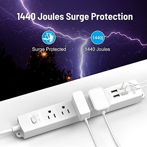 Enchufe Inteligente Marca Trond /4 Tomas/3 Usb/blanco/3 Pies