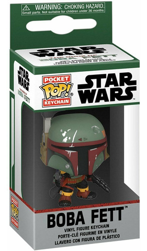 Chaveiro Boba Fett C/ Arma Pocket Pop Mandalorian Star Wars