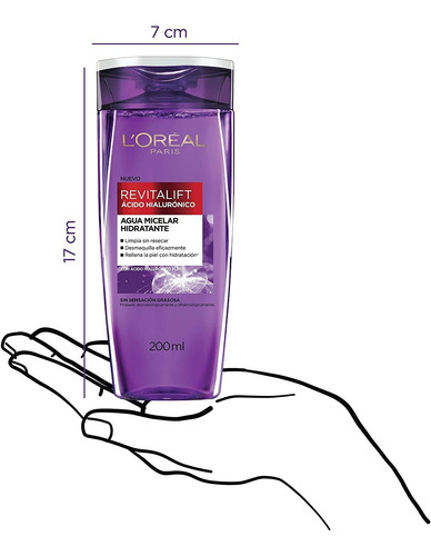 L'oreal Paris Agua Micelar Acido Hialuronico Puro 200ml Hidr