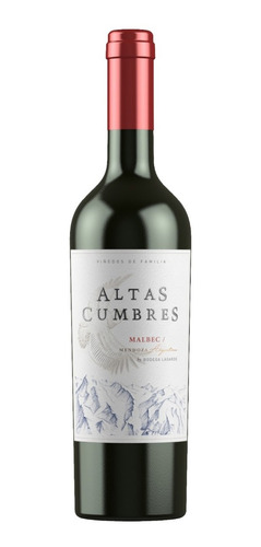 Vino Altas Cumbres Malbec 6 Botella De 750 Ml Bodega Lagarde