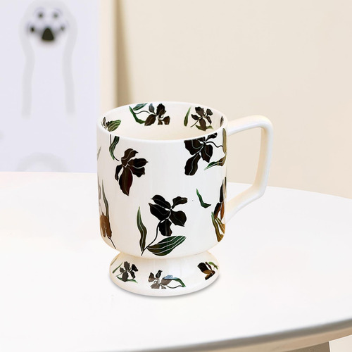 Taza De Café De Flores Taza De Cerámica Taza De 400ml Taza