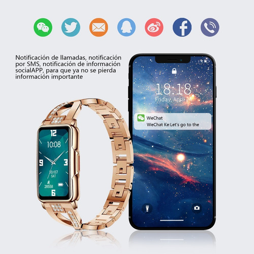 Imagen 6 de 8 de Reloj Inteligente Mujer H80 Deportivo Moda Smart Band 1,47