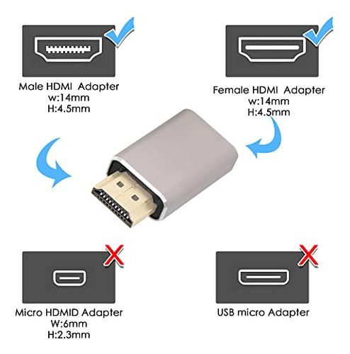 Adaptador De Extensión Qianrenon 8k Hdmi Macho A Hembra, Aco