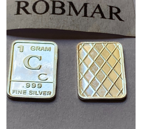 Robmar-lingote De 1 Gramo. Plata Pura 24k-0.999 Y Letra C
