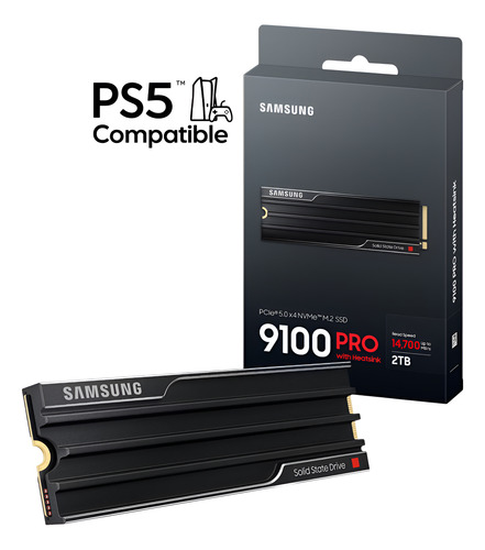 Ssd M.2 Nvme Gen5 Samsung 9100 Pro 2tb 14.800mb/s Com Dissipador Heatsink Ssd Ps5 M.2 Nvme Gen 5 Pcie 5.0