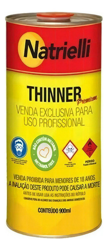 Kit C/ 4 Diluente Lata 900ml Thinner 8100 - Natrielli
