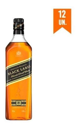 Imagem 1 de 1 de Kit Whisky Johnnie Walker Black Label 1l - 12 Unidades