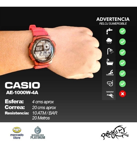 Reloj Casio Digital Ae-1000w Colores Surtidos/relojesymas