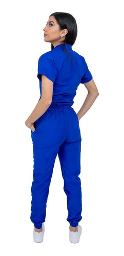 Pijama Quirúrgica Dama Jogger Antifluido Scrubs Cupatitzio Azul Liso Ch