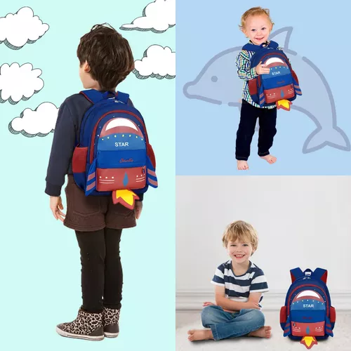  Linda mochila para niños y niñas, rosa dinosaurio guardería,  bolsa de guardería infantil preescolar con correa de seguridad : Ropa,  Zapatos y Joyería