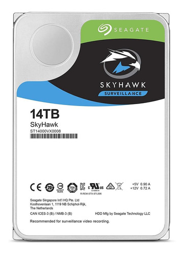 Hd Seagate Skyhawk Surveillance Ai 14tb Sata 256mb 7200rpm Cor Prateado