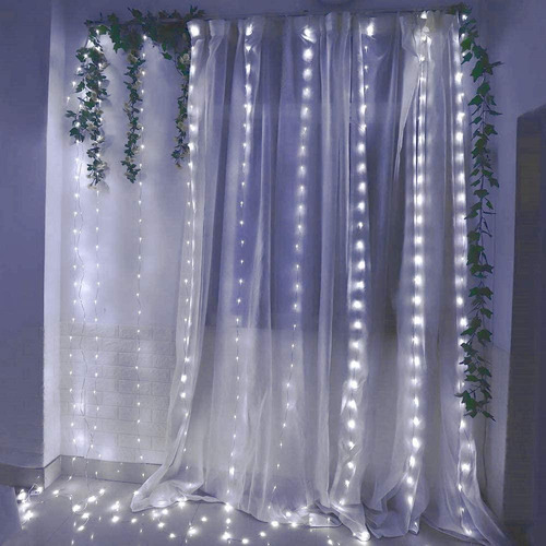 Imagen 7 de 7 de Cortina Luces Led Boda Fiesta Navidad Usb Impermeable 3x3m