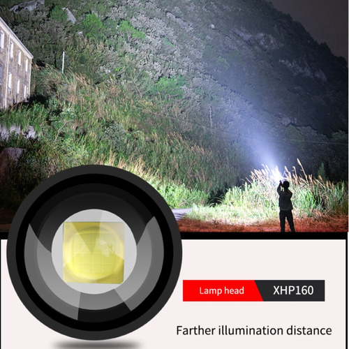 Linterna Xhp160 Con Zoom Tipo C, Luz De Trabajo Recargable