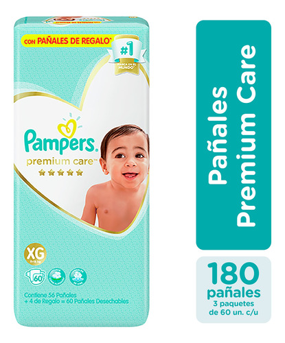 Pañales Pampers Premium Care Pack X3
