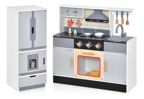 Cocina De Juguete P/ Niños Con Campana Y Refrigerador Gpl