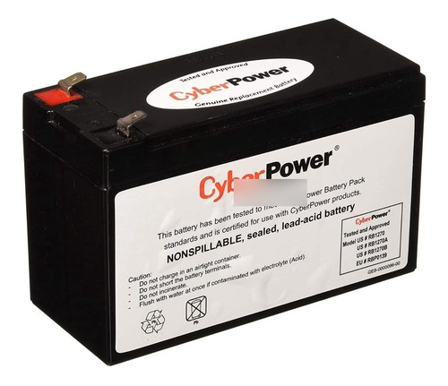 Batería De Reemplazo Cyberpower Rb1270b De 12v 7.2 Ah