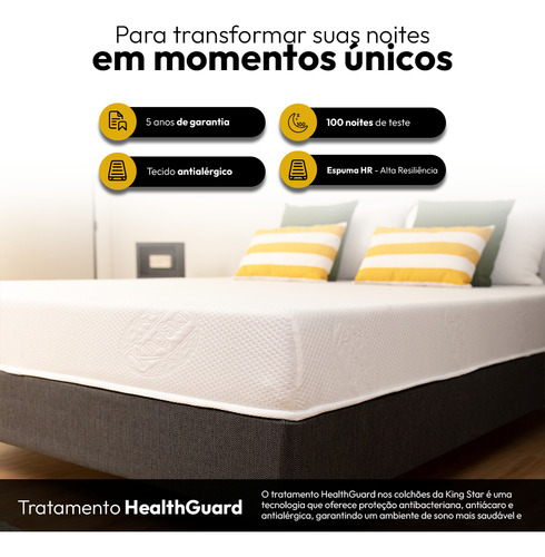 Cama Box + Colchão Smart Comfort Kig Star Solteirão 096x203