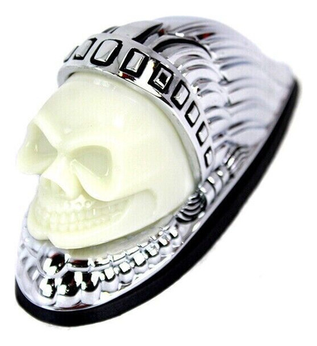 Skull Head Fender Ornament Chrome Fits Harley-davidson 3 Ssq