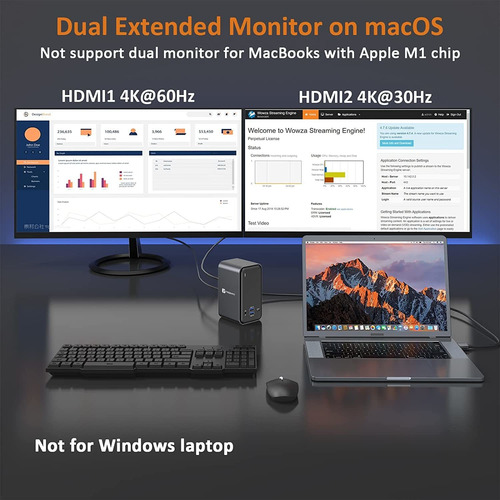 Estación De Acoplamiento Tobenone, Compatible Con Macbook