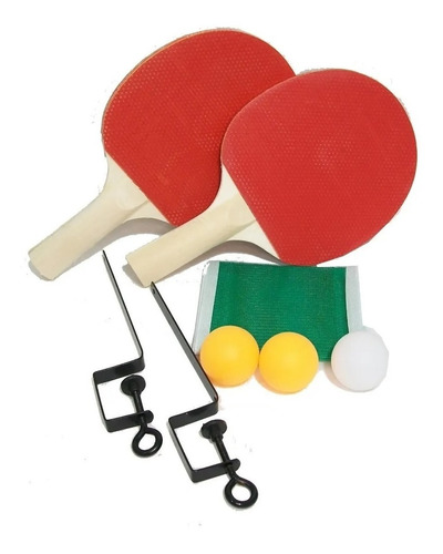 Set 2 Paletas De Ping Pong 3 Pelotitas Red Con Soporte Juego