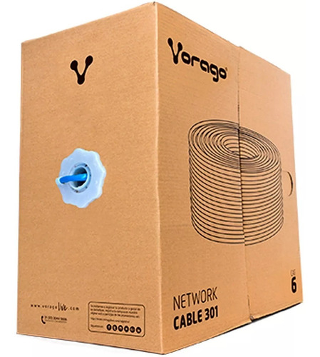 Vorago Cab-301 Bobina Cable Utp Cat 6 Azul 305 Mts /v /v