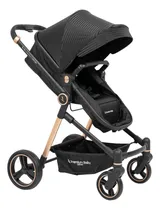 Comprar Coche Cuna Para Bebe Tipo Moises Premium Baby Aston Color Negro Líneas Chasis Dorado-Negro