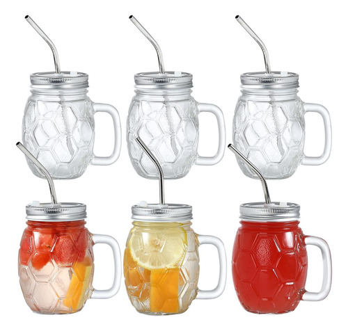 16-onzas Mason Jar With Handle, Set Of 6 Drinking Glasses