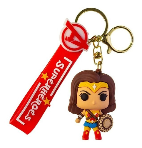 Llavero Mujer Maravilla Dc Super Heroes Silicona Con Envio