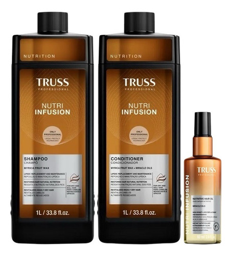 Kit Nutri Infusion Sha 1l + Condic 1l + Óleo 60ml Truss