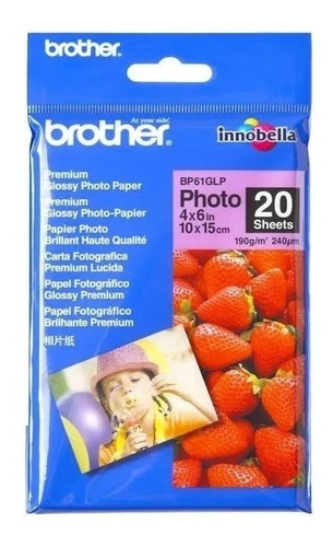 Papel Fotografico Brother 4x6 Glossy 20 Hojas