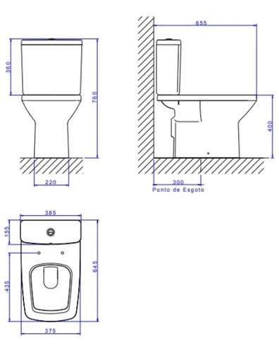Kit Completo Bacia C/ Cx Acoplada Assento Clean Kit Fixaçao Cor Branco