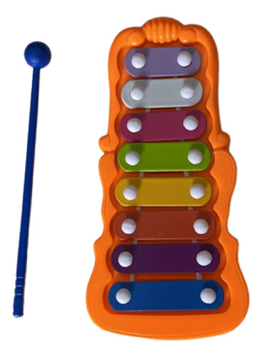 Xilofone Infantil Pedagógico 8 Notas Colorido C/ Banqueta