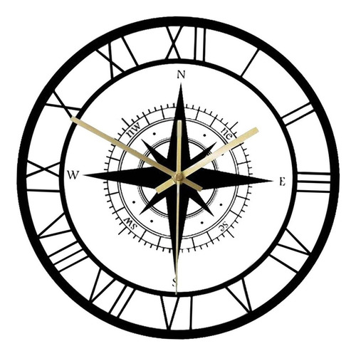 Reloj De Pared Con Brújula Náutica, Relojes De Redondos
