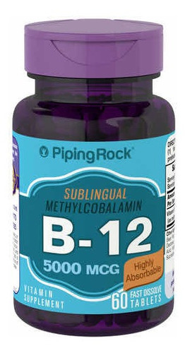 Vitamina B12 5000 Mcg (sublingual) X 60 Caps. Piping Rock