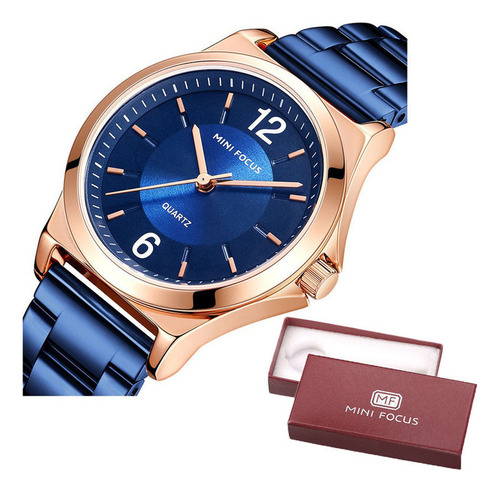 Reloj Impermeable De Cuarzo Mini Focus Fashion Color De La Correa Azul