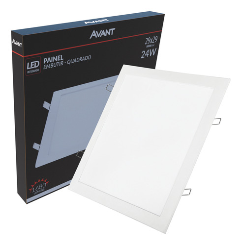 Kit 20 Plafon Led Quadrado Painel Embutir 25w Luminaria30x30