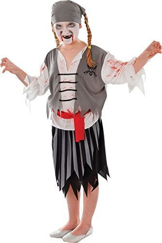 Disfraces Niñas - Medium Girls Zombie Pirate Costume