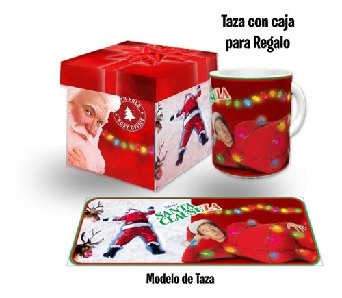 Taza Con Caja Para Regalo, Santa Clausula Navidad