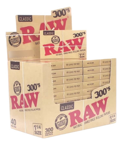 Caja Papeles Raw Clásico 300s 11/4 #9 X40