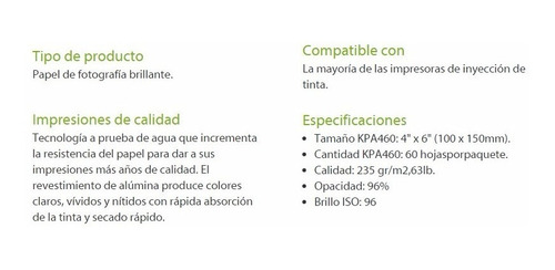 Imagen 6 de 10 de Papel Fotografico Klip Antiagua 4x6 10x15cm 4r 235g 60 Hojas