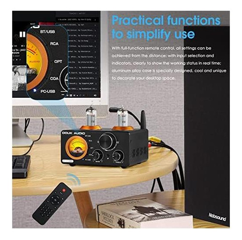 Amplificador Bluetooth De Douk Audio St-01 Pro 200w, De Tubo