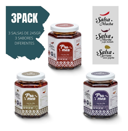 Salsas 3 Pack, Variedad De Sabores | Pramex Alimentos