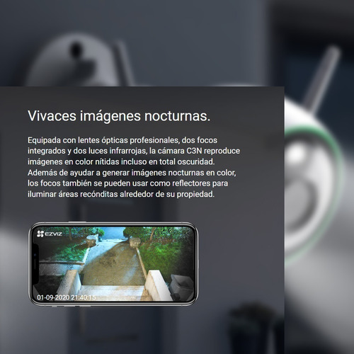 Imagen 7 de 10 de Cámara de seguridad Ezviz C3N 2.8mm con resolución de 2MP visión nocturna incluida blanca