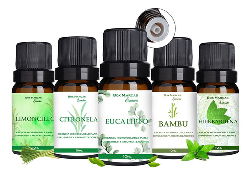 5 Esencias Hidrosolubles Para Difusores Aromatizadores Promo