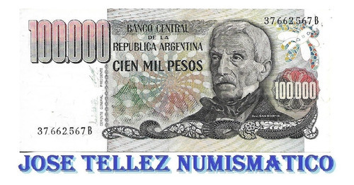 Bottero 2504a 100.000 Pesos Ley 18188 Serie B Ex Palermo