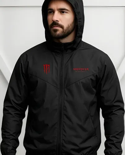 Jaqueta Masculino Corta Vento Red Monster Capuz Bolso Zíper - R$ 57,05