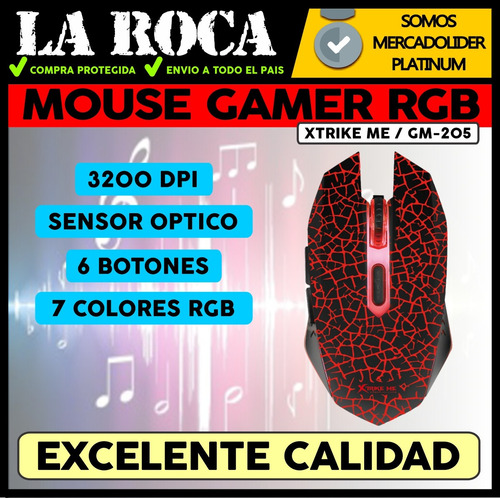 Imagen 3 de 10 de Mouse Gamer 6 Botones Colores Rgb Led Optico Gaming Pc Cuota