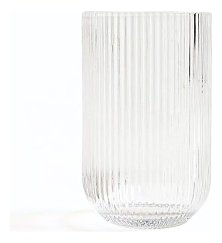 Vaso De Vidrio Labrado A Rayas | Alto | Unidad