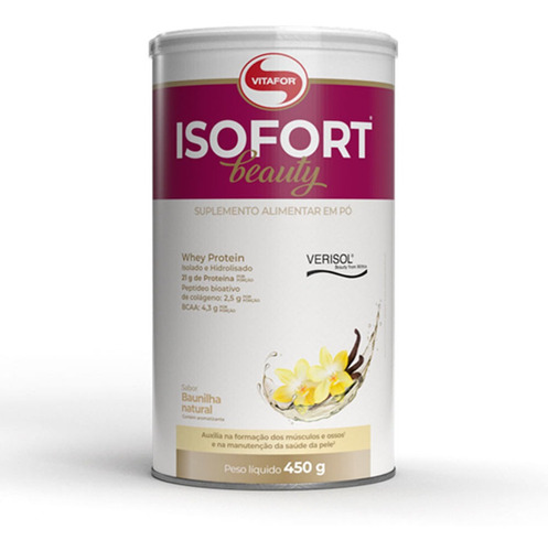Isofort Beauty 450g Baunilha - Vitafor - Whey Protein