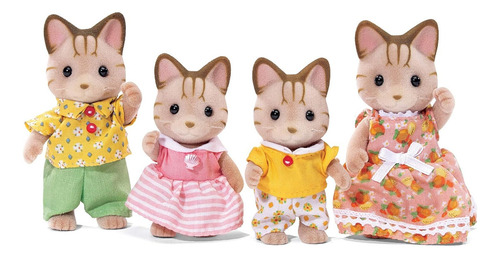 Calico Critters Sandy Cat Family Sylvanian Ternurines